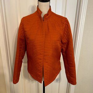 Harve Benard Orange Quilted Jacket Women Size 6